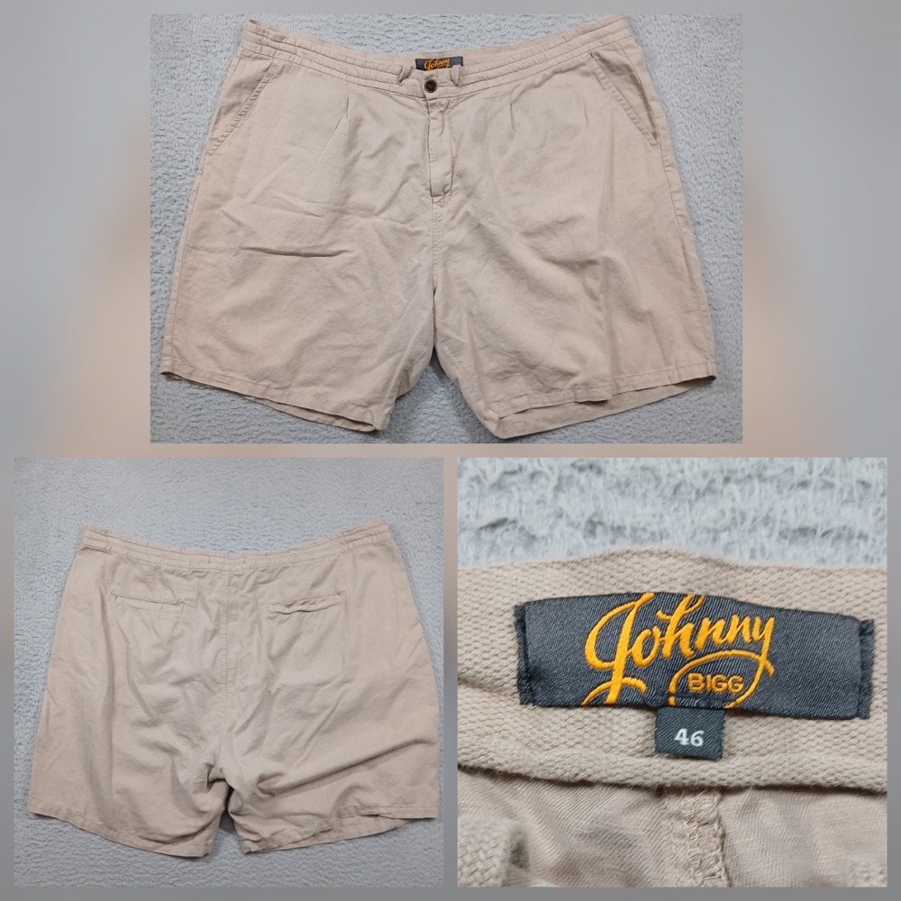 Johnny Bigg Shorts Mens 46 Tan Khaki Cotton Blend Casual Big & Tall Chino